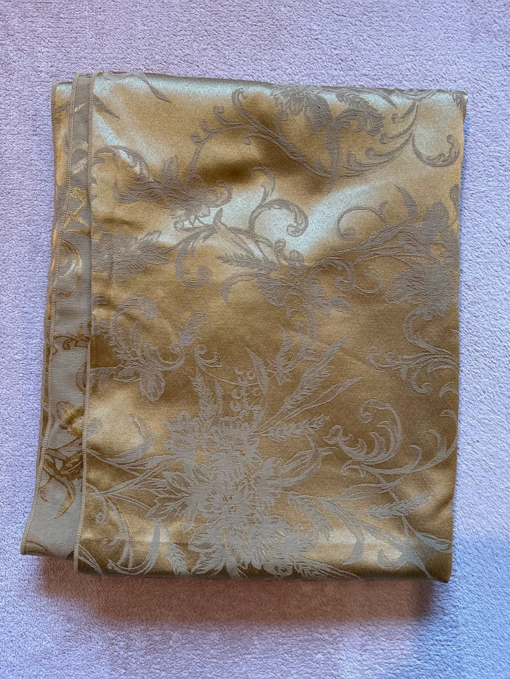 Extra large Gold Jacquard holiday rectangle table cloth 54”x140”
